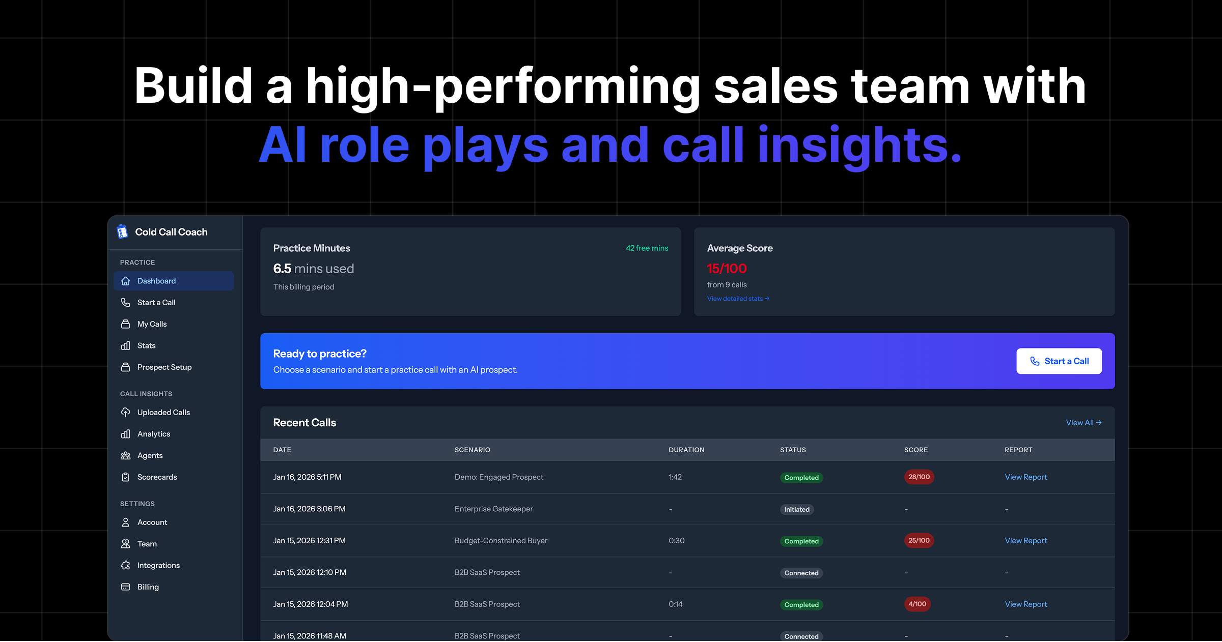 AI Sales Roleplays & Sales Coaching | Cold Call Coach